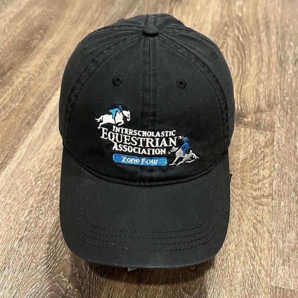 Equestrian Hat Black White‎ Horse Racing Barrel Cowgirl Cowboy Western Dad Cap